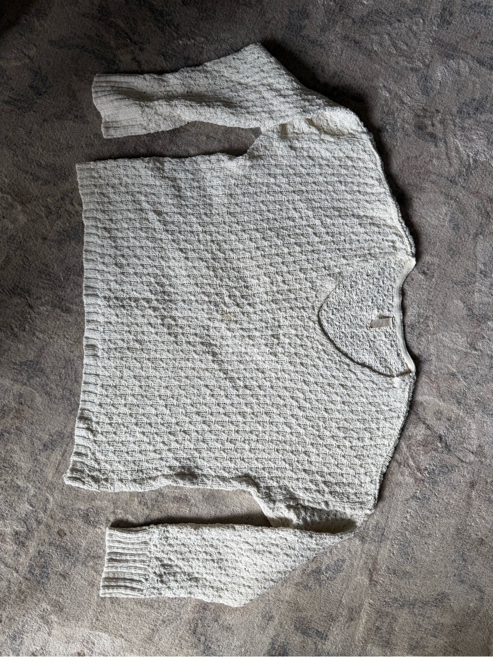 Anthropologie Pilcro Cream Textured Knit Sweater Medium